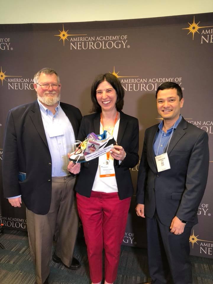 touchNEUROLOGY's tweet photo. Absolute pleasure to meet Philip Fortier, Dr Edwin George and Dr Pratik Bhattacharya at #AANAM and hear all about their important work through #KicksMSA and #defeatMSA https://t.co/NkSlWleUY5