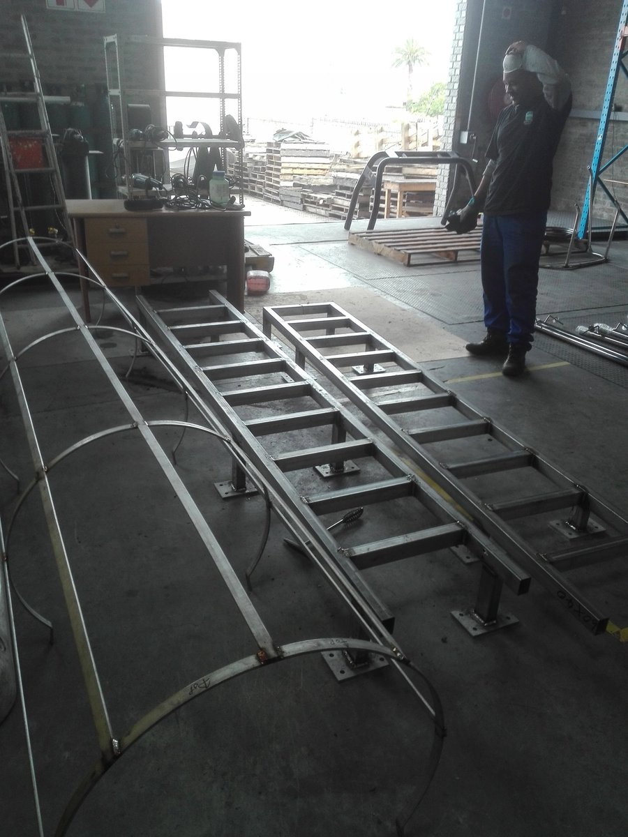 formatube's tweet image. #stainlesssteel ladder almost complete for a water reservoir, to customer specification. Manufactured using #3CR12 stainless steel tubing, laser cut plate.