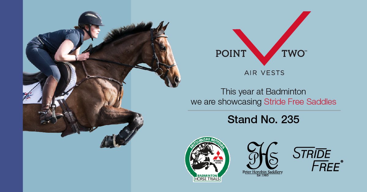 P2AirVests's tweet photo. If you're off to #BadmintonHorseTrials next week make sure you come visit us on stand 235 for all things #PointTwo!
We are also showcasing #StrideFreeSaddles!!
Don't miss our fantastic show offers, service drop off point and some exciting competitions! Details coming soon!! https://t.co/L849EUmFgS