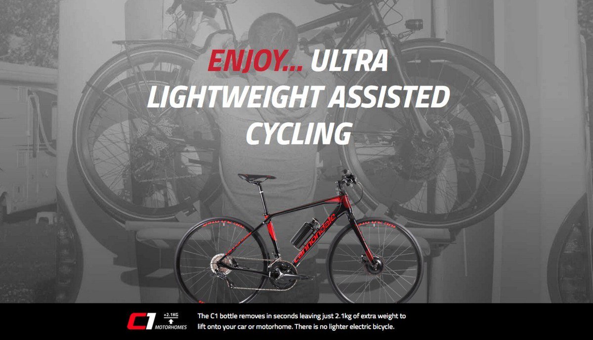 cytronex's tweet image. The C1 bottle removes in seconds leaving just 2.1kg of extra weight to lift onto your car or #motorhome. There is no lighter #electricbicycle.  wu.to/EAhxQK