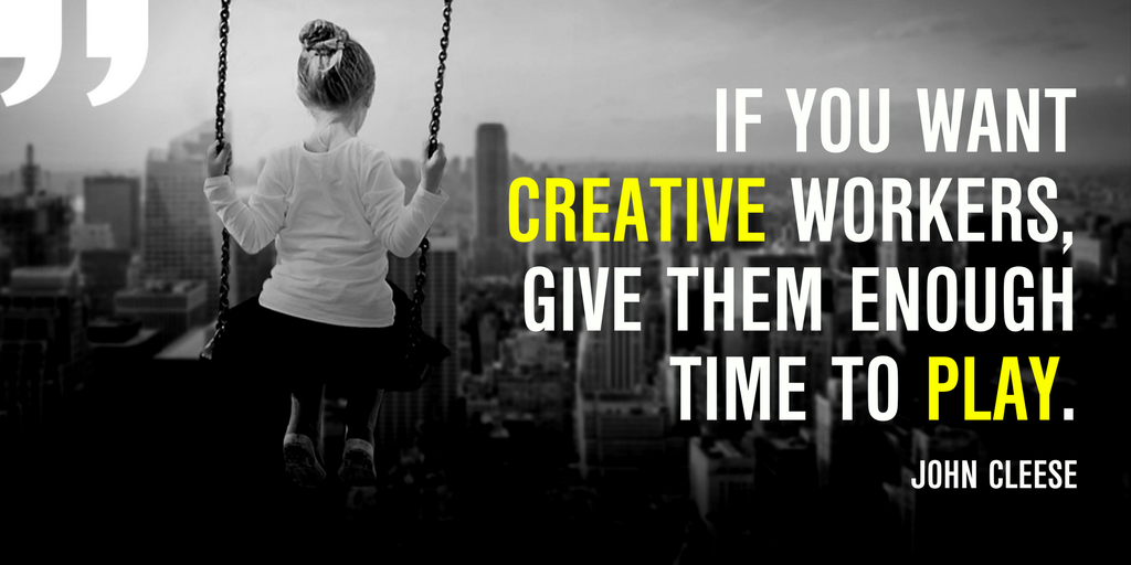 toofasttothink's tweet photo. "If you want #creative workers, give them enough time to play" #wednesdaywisdom brought to you by @JohnCleese #toofasttothink https://t.co/Wczd30jGdc