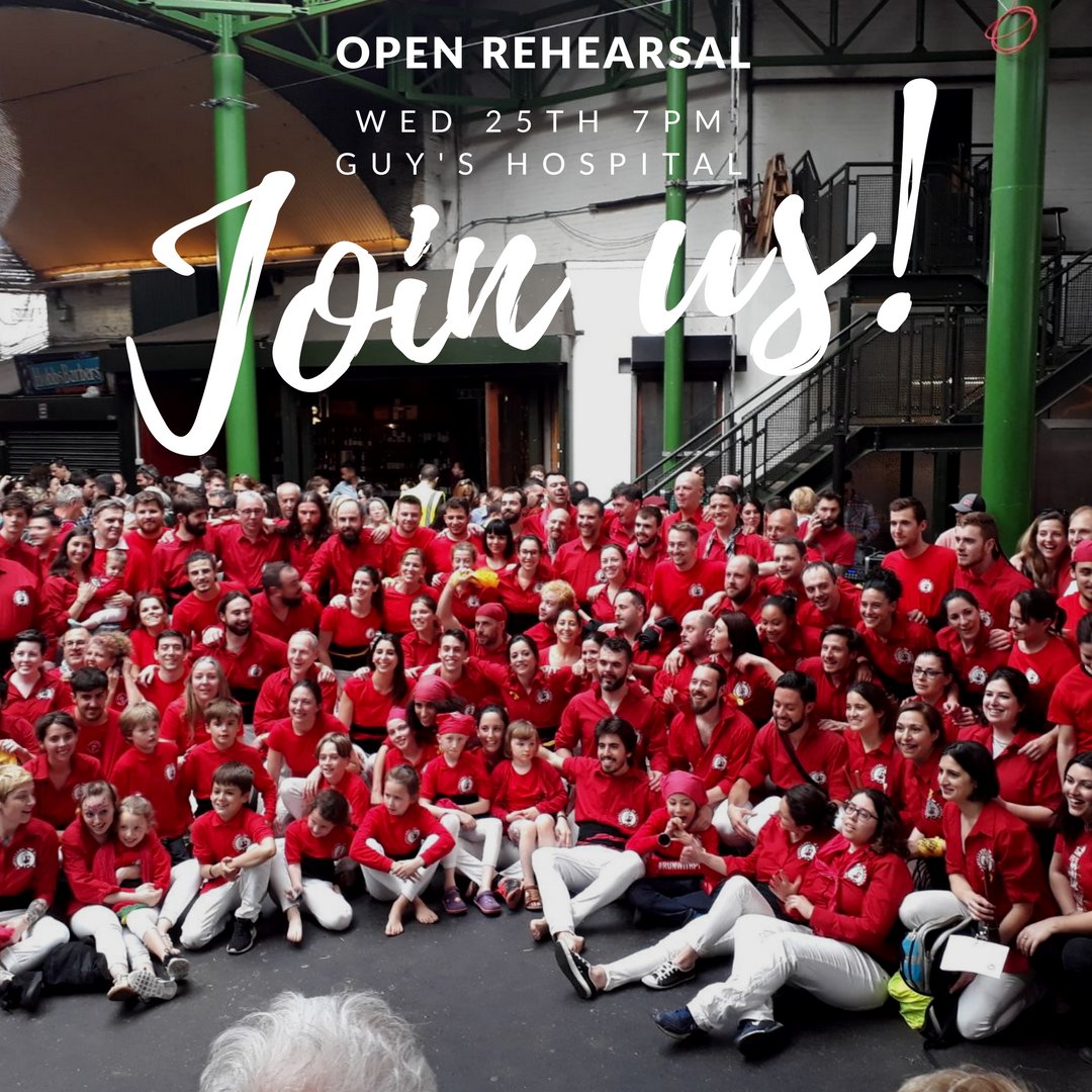 Did you enjoy the performance last Sunday? Today you have the opportunity to join our rehearsal! You can find us at Guy's Hospital, Atrium 1 (1min London Bridge Station) from 7pm. #humantowers #humantowerslondon #castellersoflondon #catalantradition #castellers #catalanspelmon