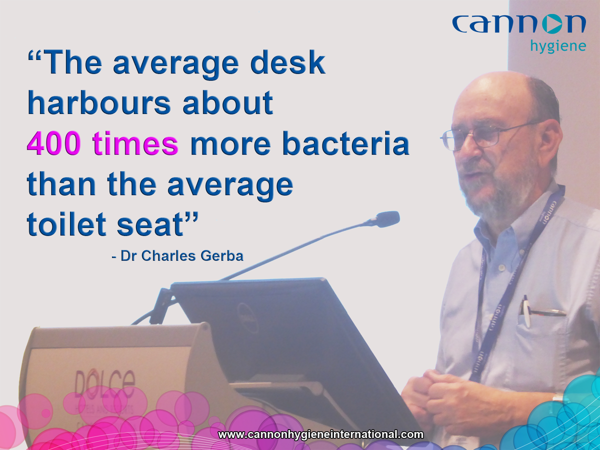 Cannon_Hygiene's tweet photo. The average desk has how much bacteria?!?! 

Thank you to Dr. Charles Gerba of @UofA for this staggering piece of information.

Make sure you regularly clean your desks. https://t.co/VQJA3fC62o 

#WednesdayWisdom #bacteria #hygiene https://t.co/fRA2LnSVGw