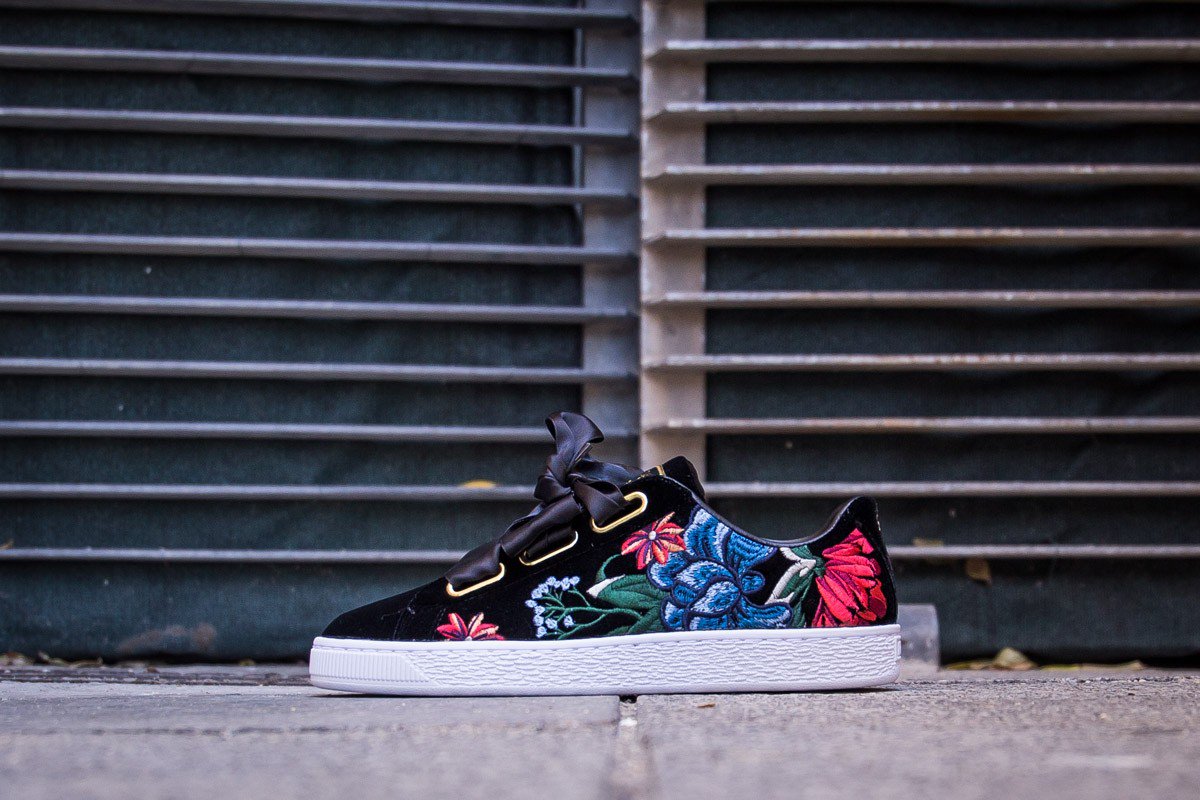 puma suede heart flower