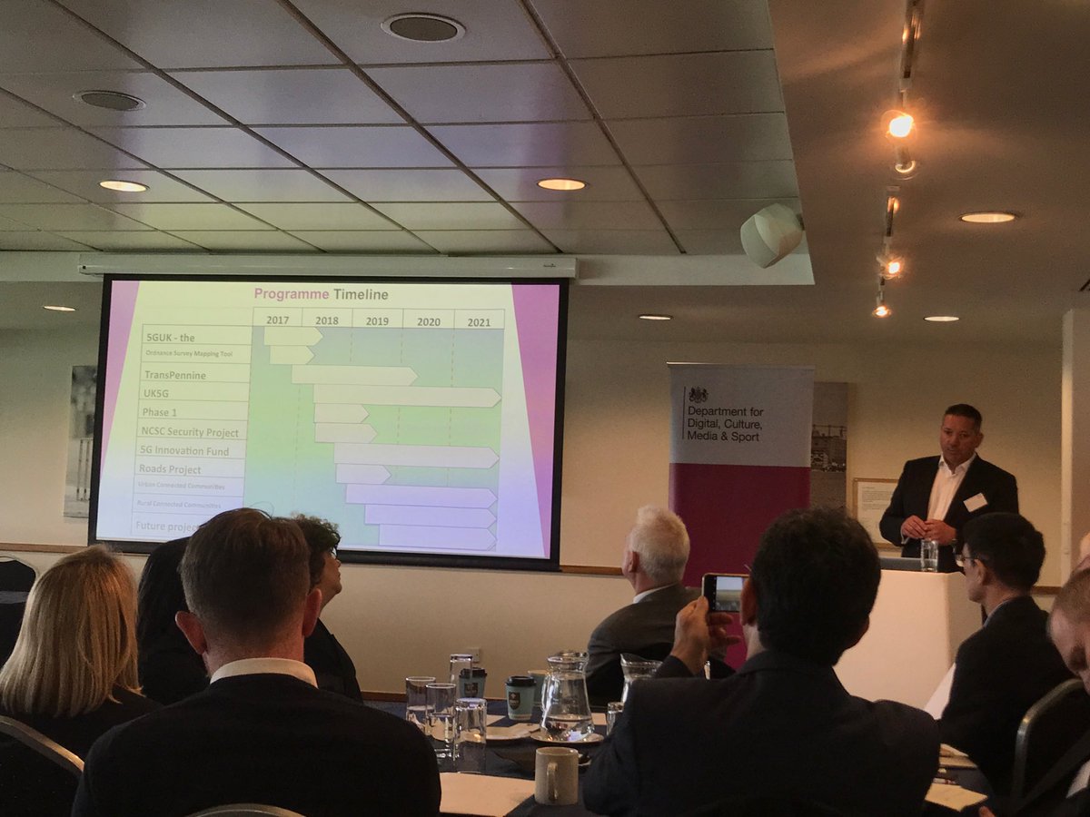 Attending <a href="/DCMS/">Department for Culture, Media and Sport</a> #5G Testbed and Trial on-boarding / kick-off event. 6 winning consortia incl <a href="/CiscoUKI/">Cisco UK & Ireland</a> -led #5GRuralFirst  #UK5G