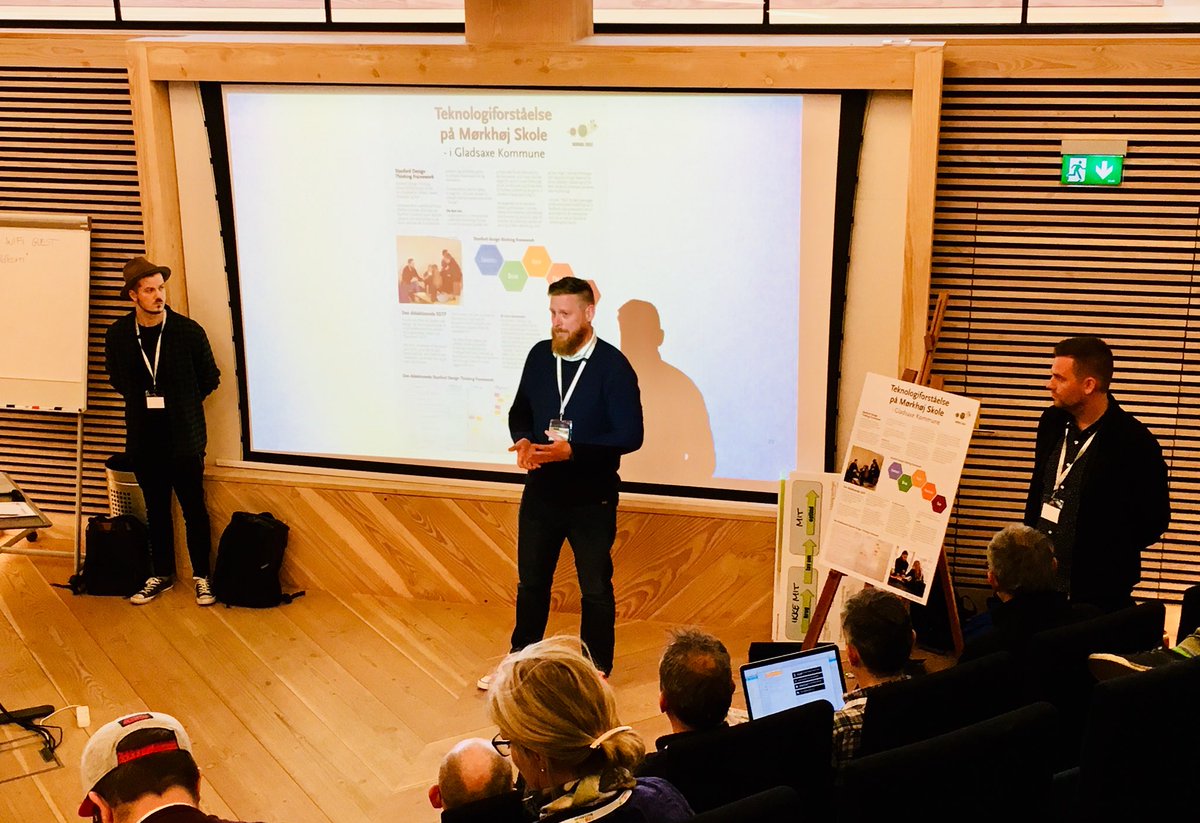 t0bihei's tweet photo. . @gladsaxekommune ‘s tremendous trio: @digihipsterdk , @MarkusKrarup og @BuntzenMikkel fra @morkhojskole folder deres forrygende arbejde med #DesignThinking og #Teknologiforatåelse ud på #fablearn2018 💪🏼 https://t.co/GB2C2mZIxW