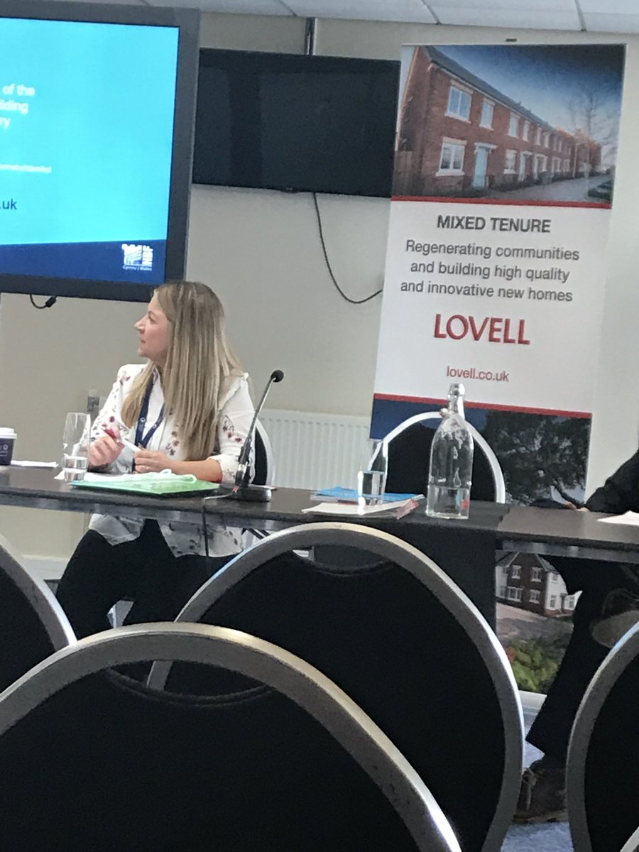 kellyjjones's tweet photo. Lovell's partnership director @GemmaKDavies chairing the development seminar @CIHCymru #TAI2018 @Lovell_UK https://t.co/LxPsT0lSAa