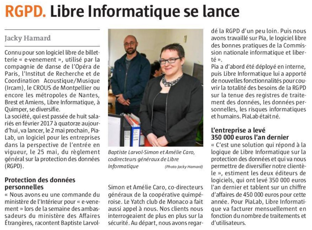 betaglop's tweet photo. Pour se mettre en conformité au #RGPD, Libre Informatique lance @PiaLab_RGPD, logiciel Open Source intié par la @CNIL. https://t.co/m0cbovOC0q