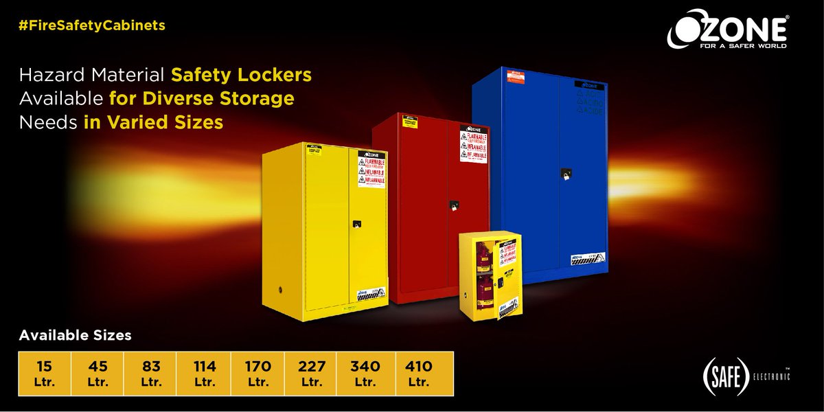 OzoneMetalDoors's tweet photo. Ozone Hazard Material Storage Lockers are available in different sizes to cater varied storage needs of Labs, research centers &amp; manufacturing units. For more details, click  https://t.co/qfUShK7Sl1 email at ccsafes@ozone-india.com or call +91 9716500300 #FireSafetyCabinets #Labs https://t.co/S8Tr1QbB70