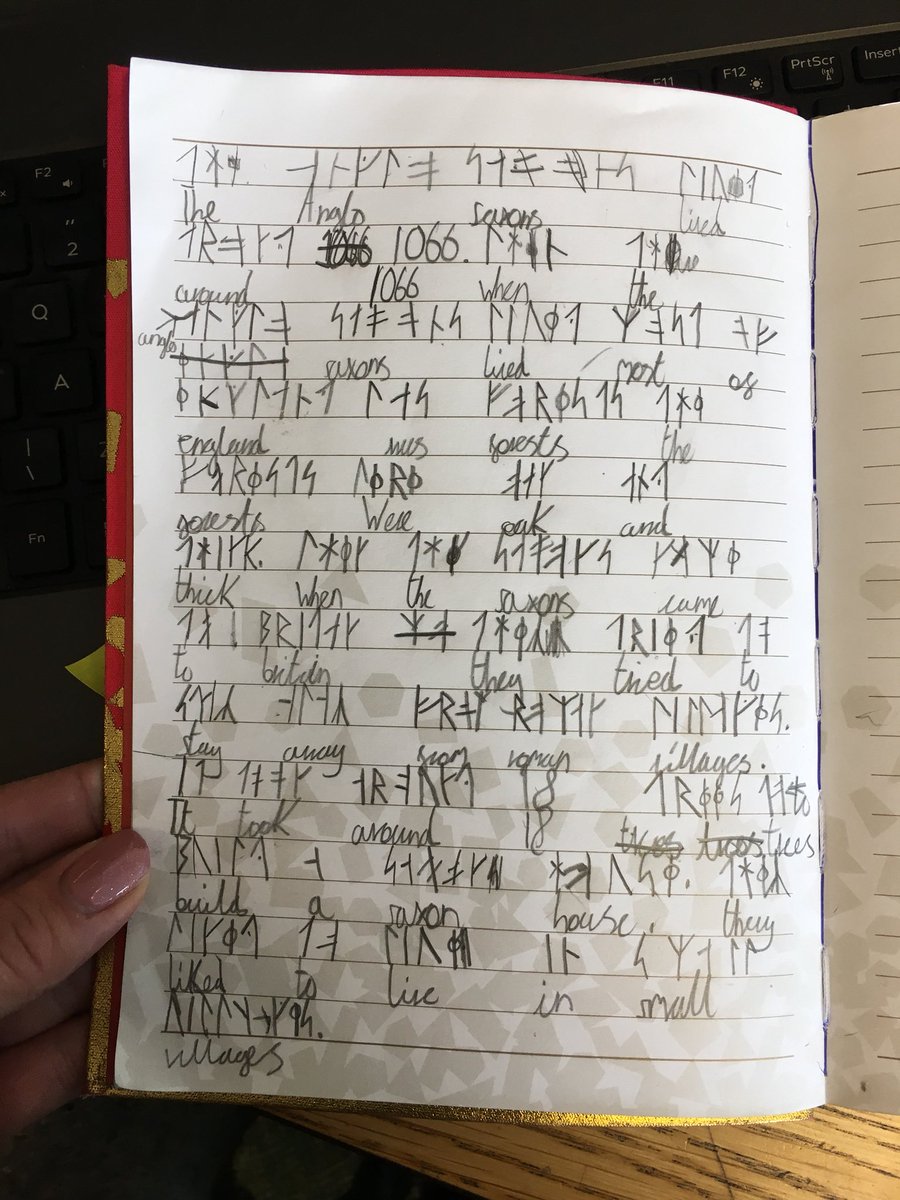 More Anglo-Saxon runes written at home by a child in our class ✍️🤗