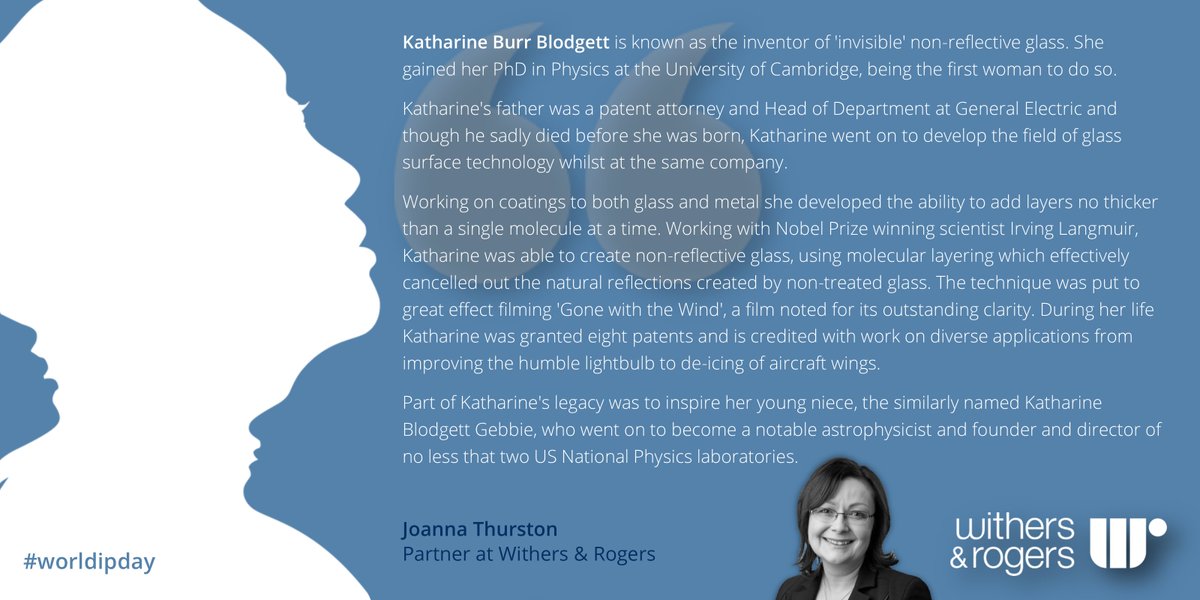 Dr Joanna Thurston Partner In Our Sheffield Office Is Highlighting The Work Of Katharine Burr Blodgett Inventor Invisible Non Reflective Dr Joanna Thurston Partner In Our Sheffield Office Is Highlighting The Work Of Katharine Burr Blodgett Inventor Invisible Non Reflective
