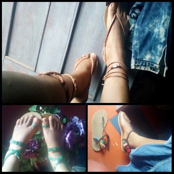 My sis <a href="/AsoreUvie/">uvie asore</a>  makes leather sandals for ladies. Please help me retweet her client might be on your timeline 🙏