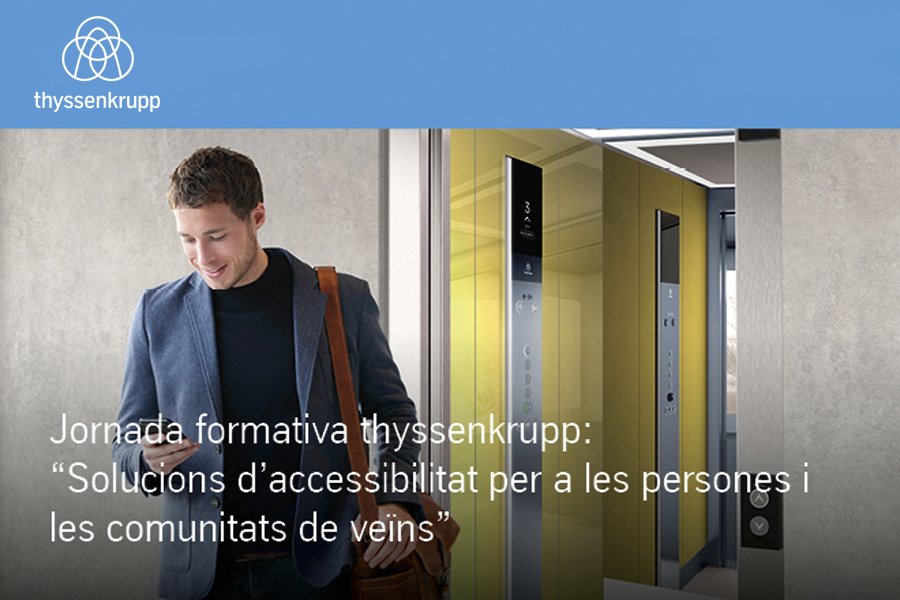 consellCAF's tweet image. Jornada formativa: "Solucions d’accessibilitat per a
les persones i les comunitats de veïns"

📅 11 de maig
⏰ 10:30h
📌 Hotel Condes de Barcelona 

Consulta el programa i la metodologia d'inscripcions 👉 ow.ly/yHSS30jFtGr #AFcollegiats @thyssenkruppES