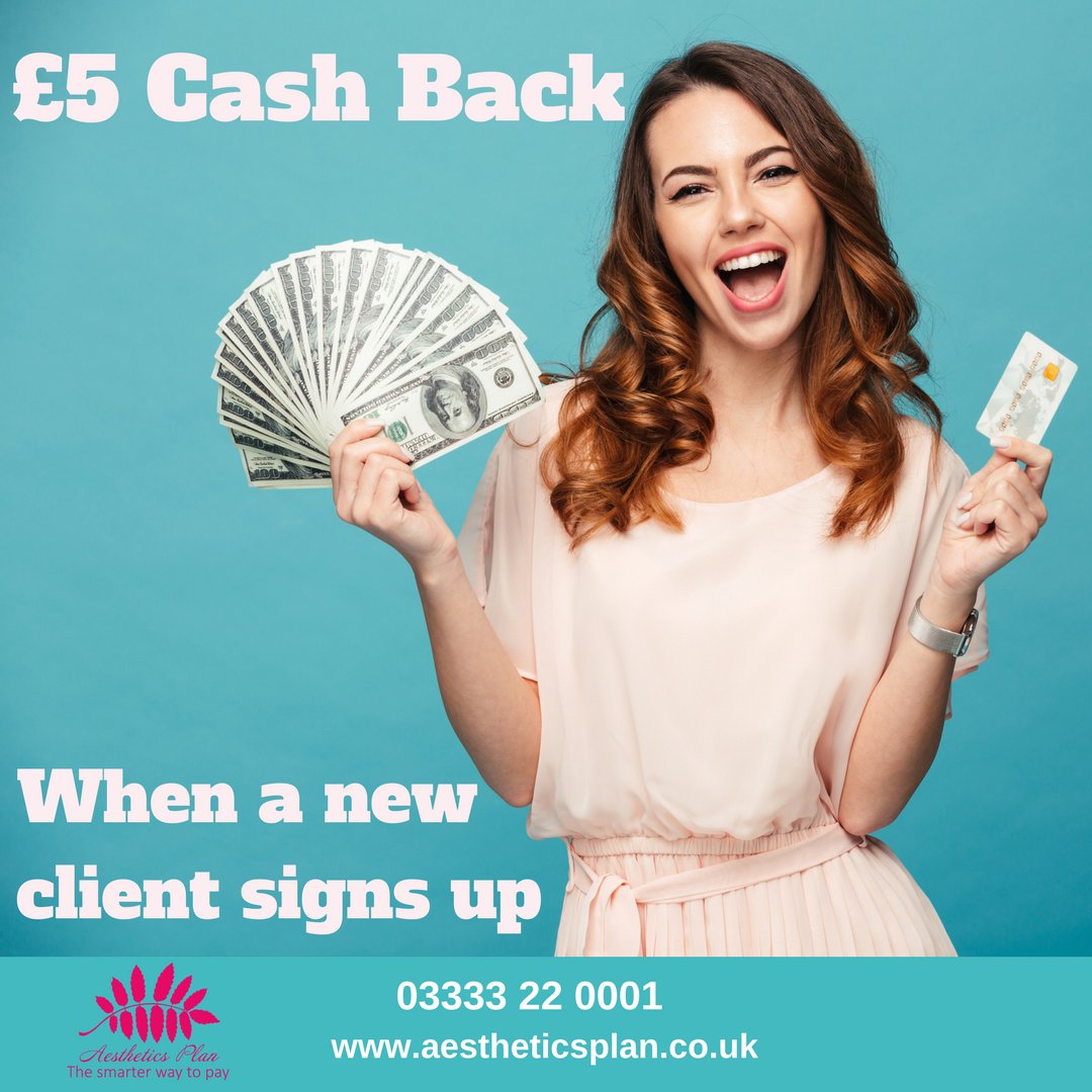 aesthetics_plan's tweet photo. Receive £5 #cashback every time a new Client signs up to one of your Pre-payment Plans!
Call 03333 22 0001 or message us today to find out how we can create the guaranteed monthly income, client #loyalty and increased #cash flow you're searching for!
https://t.co/4xUmQOzr91 https://t.co/CU93cLOdY3
