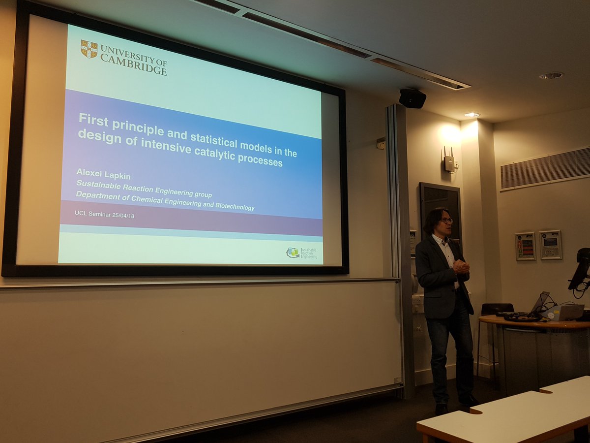 uclchemeng's tweet photo. We would like to thank @cebcambridge Professor Alexei Lapkin for delivering a fascinating seminar today on the first principle and statistical models in the design of intensive catalytic processes. #ExcellentTalk https://t.co/gDKHdrjvRy