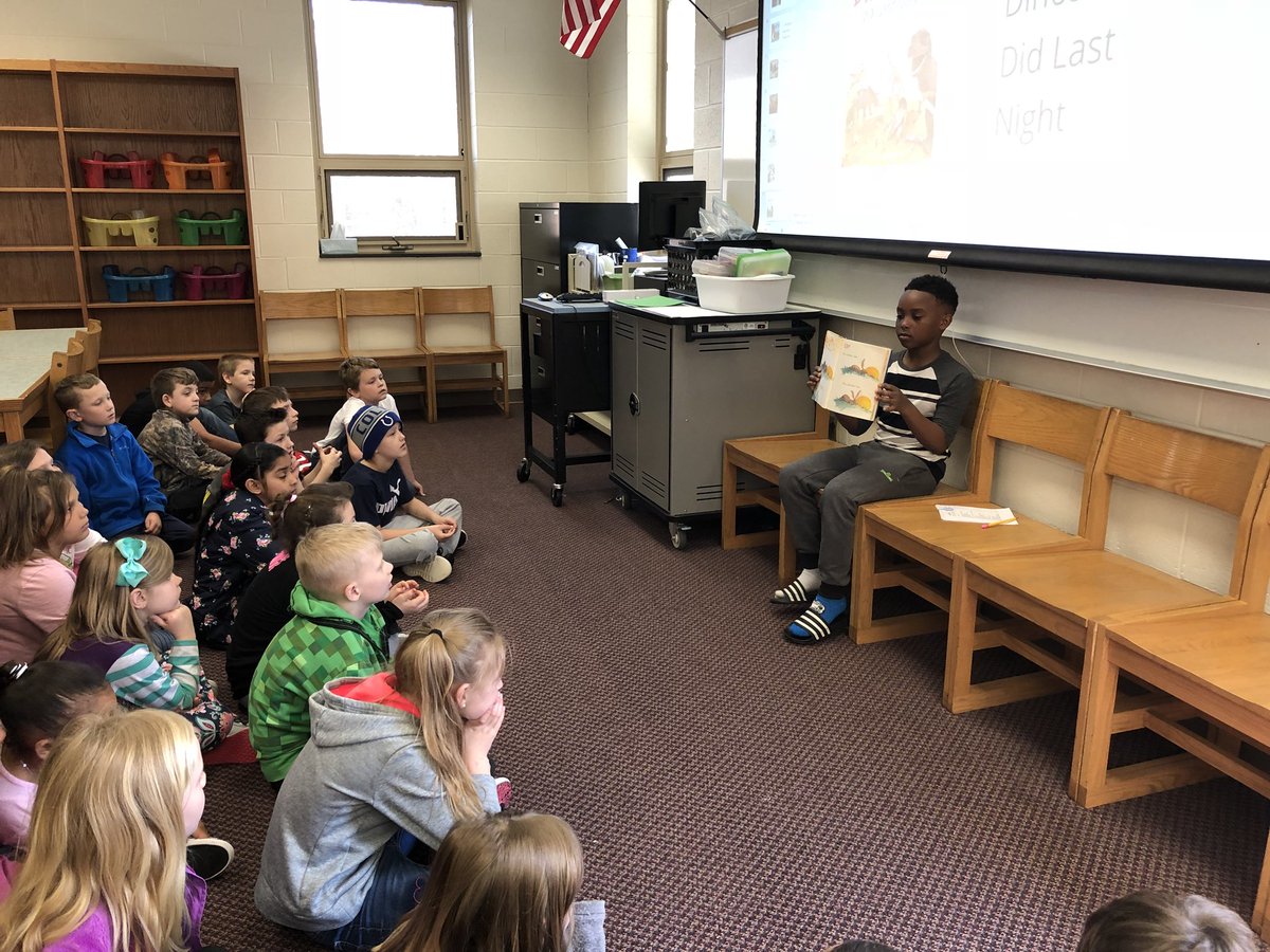 IndyACTaylor's tweet photo. Tyree was our guest reader today in Mrs. Howland’s 2nd gr. class. He did a great job! @KitleyCougars #wearekitley https://t.co/U8QvysiC49