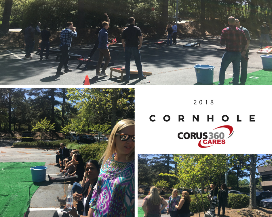 Corus360's tweet photo. #WaybackWednesday to ➡️ last #Friday, our team had some fun playing cornhole to raise money for @Corus360Cares! There's always time to #giveback 🙌 https://t.co/bEKqZNPi5f