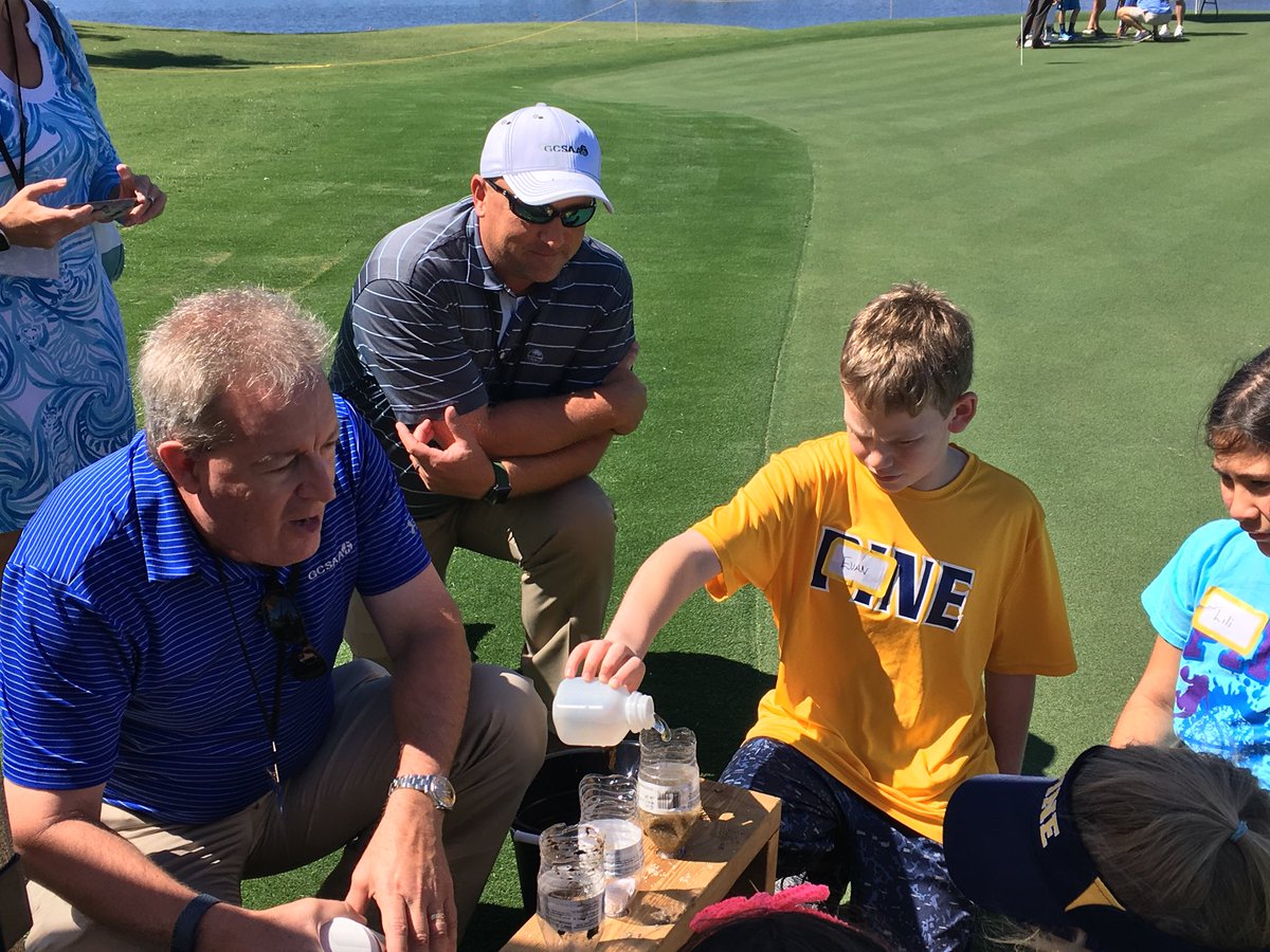 Fifth Graders from The Pine School learning about soils with@GCSAA_SE