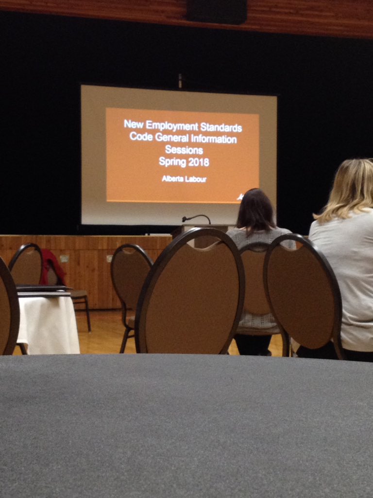 EmployingPWD's tweet photo. Alberta Career Week continues in Vegreville today at the Social Centre. AB Gov., Alberta Labour. Presentation on the New Employment Standards Code General Information Sessions... Quite a few employees are in attendance.
#ABLABOUR
#ABGOV
#ABCareerWeek
#EmployAbilities https://t.co/w4qYEf8xzM