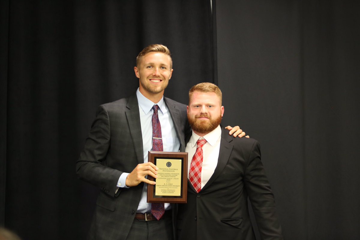 CoachDShearer's tweet photo. Congrats to @AJCole90 on being named the 2018 University Scholar-Athlete for the Bill Dooley Chapter of the National Football Foundation! Senior year up next...#PACKBALL https://t.co/D6qdl7WkMS