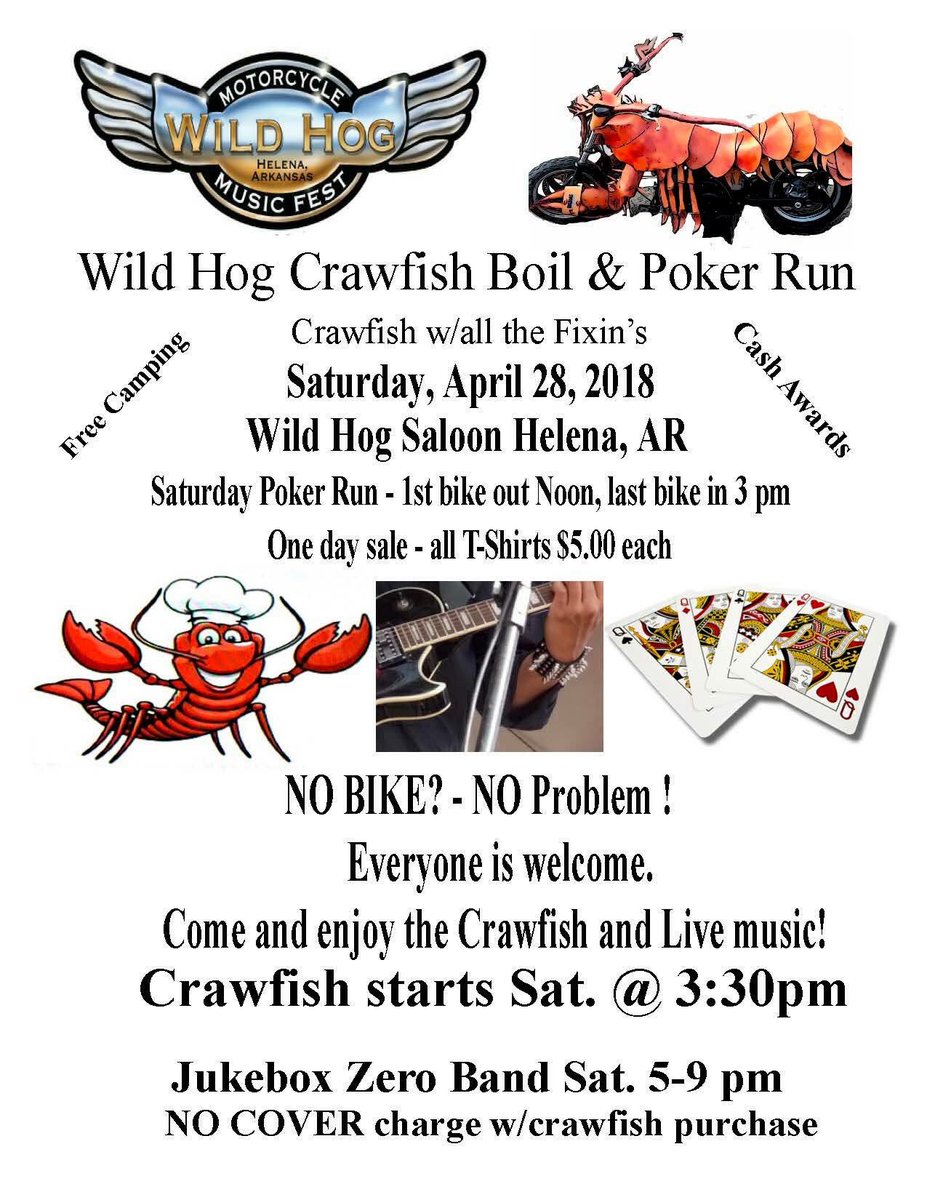Poker run in the Spring sun and delicious mud bug dinner! #visithelenaar #wildhogsaloon