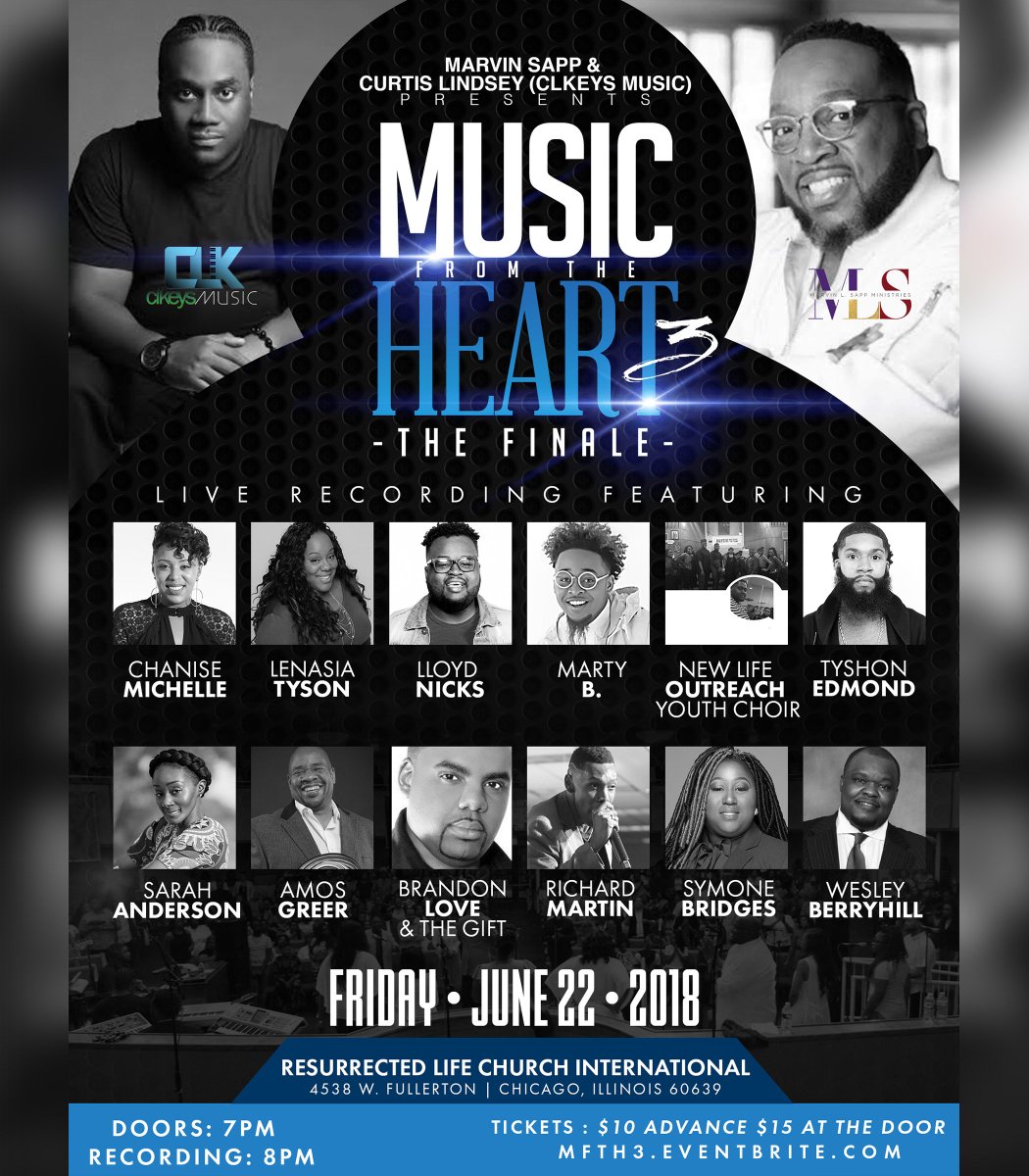 clkeys's tweet photo. Get Ur Tickets..!! https://t.co/BtPXps3WPu #ClkeysMusic #MarvinSapp #MusicFromTheHeartVol3 #MFTH3 #LiveRecording #NewMusic #Support #Share https://t.co/qyj19NaP6L