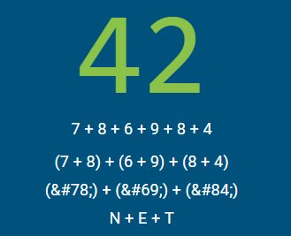 jjherscheid's tweet photo. Did you know that "the answer to life, the universe and everything" is .NET?@dotnet #iloveit #42 https://t.co/Iz0EBpzyDF