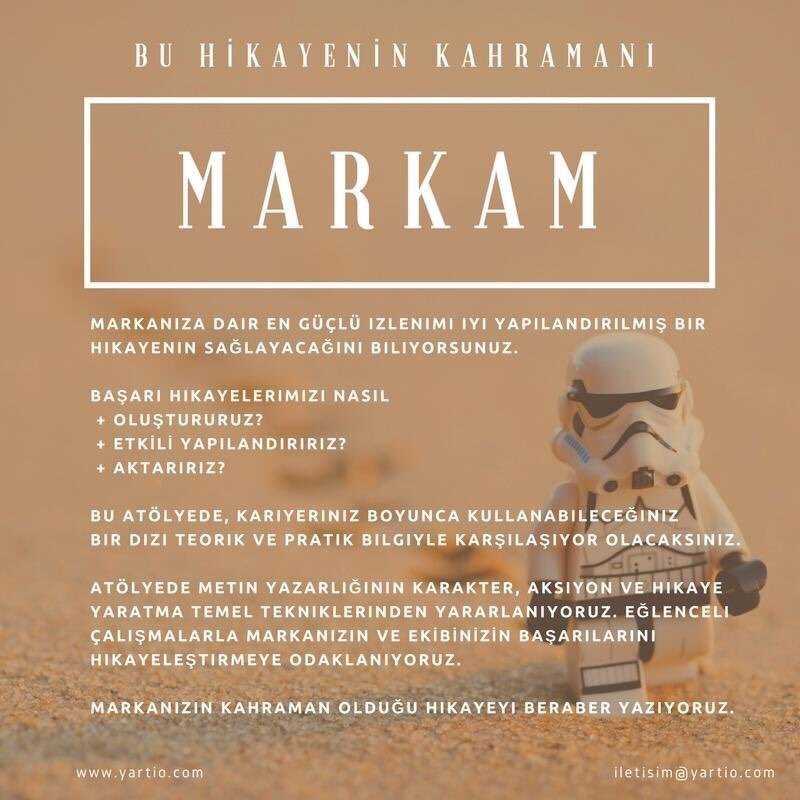 Gelen yoğun sorular üzerine bir duyuru. 
Evet "Business Storytelling" atölyesi yapıyoruz. 
Lakin ismi başka :) 

Detaylı bilgi için --> yartio.com #businessstorytelling #storytelling #business