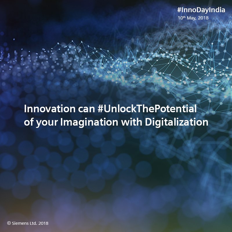 SiemensIndia's tweet photo. Digitalization is unlocking the potential of organizations' assets and operations, optimizing performance and even creating new business models. 

Experience how, on Innovation Day, 10th May 2018. https://t.co/NSEqI9Sdkq 

#InnoDayIndia #UnlockThePotential https://t.co/SZxGo6HQgp