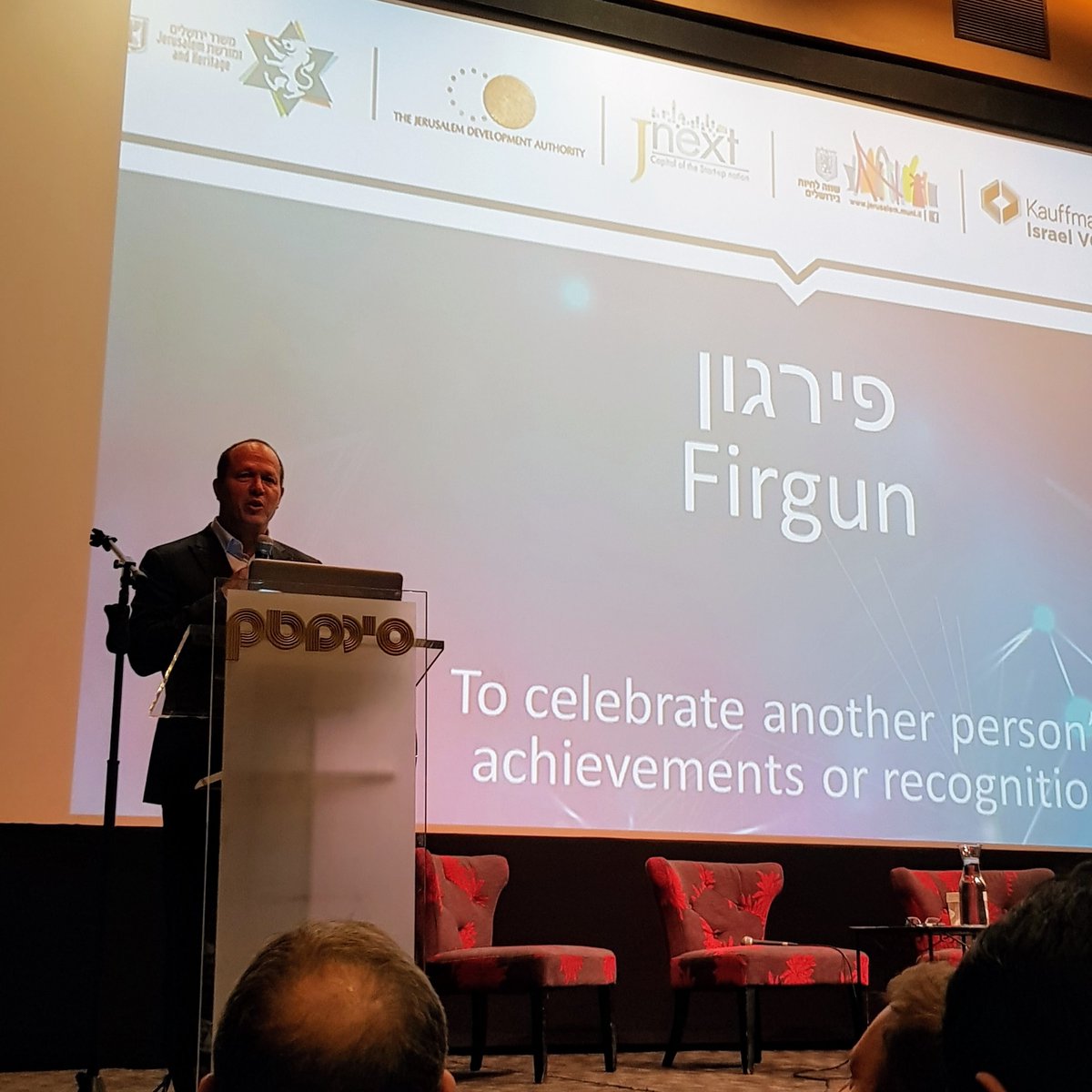 sncentral_'s tweet photo. 3,000 years of innovation. 
Jerusalem Mayor Nir Barkat talks entrepreneurship to #KFIsraelSummit @KauffmanFellows https://t.co/GMsSzaDA3V