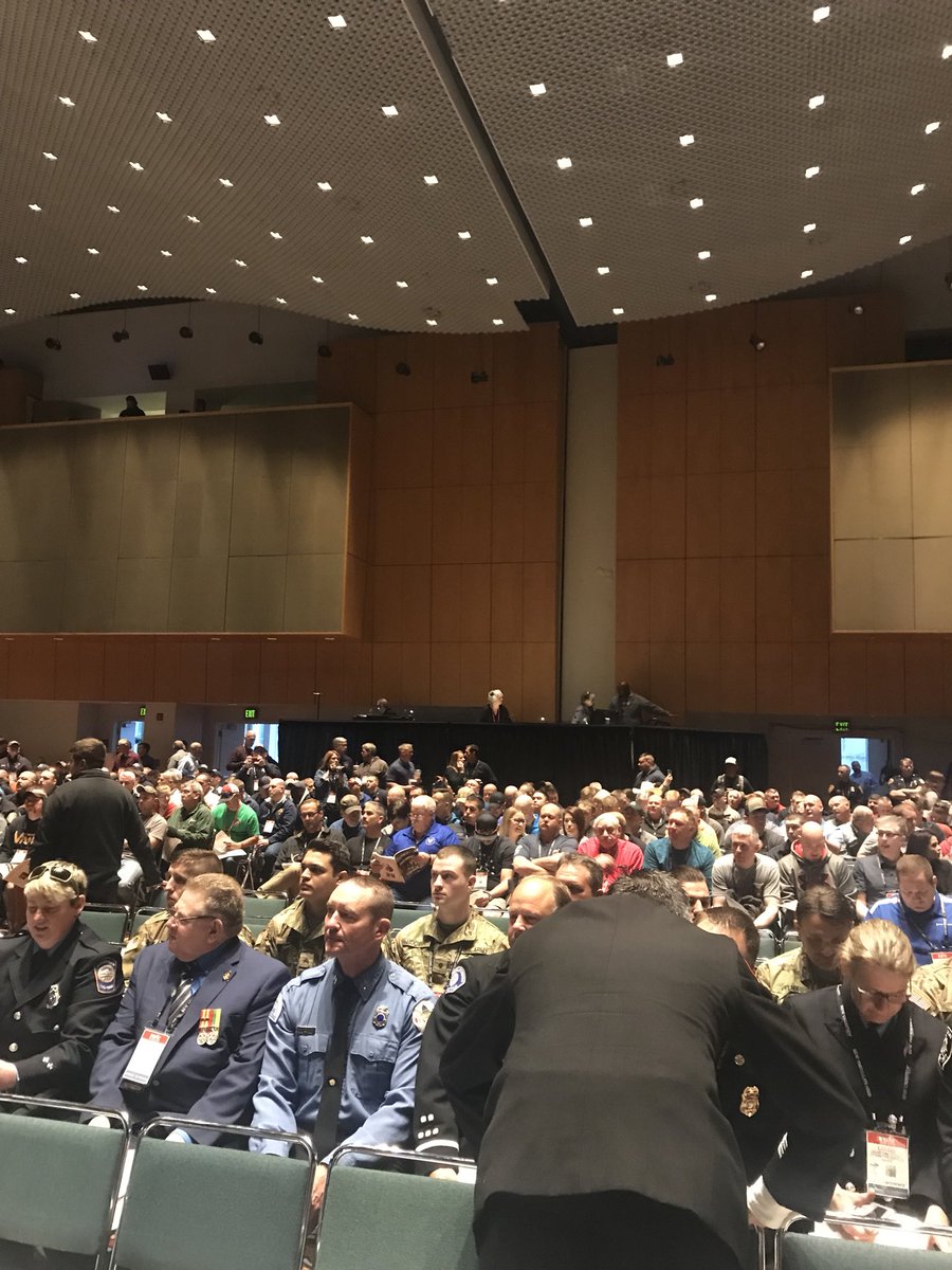 Opening ceremony starts in 20 min. It’s filling up fast. #FDIC2018