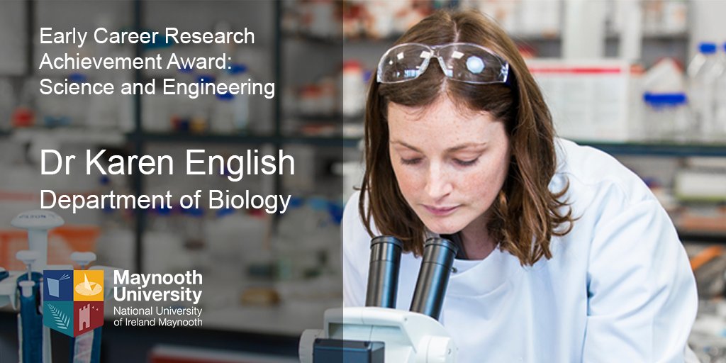 MaynoothUni's tweet photo. Dr Karen English is the winner of the 2018 Early Career Research Achievement Award in the Faculty of Science and Engineering.  Dr English is an alumna of our Dept of Biology, an @IrishResearch Laureate &amp; leads the MU Cellular Immunology Laboratory #MUResearch #MaynoothWeek https://t.co/enBwXvbeb5