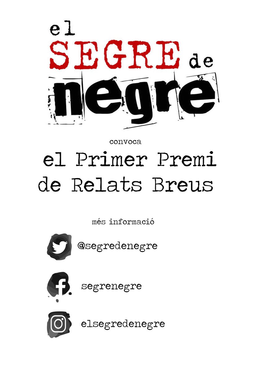 Us agrada escriure? Aquest any podeu participar en el Primer Premi de Relats Breus dins el marc del festival el Segre de Negre 2018. Més informació i bases aquí: pageseditors.cat/ca/blog/premir…