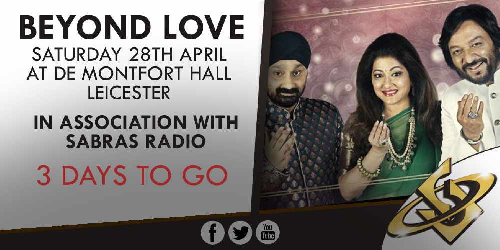 SabrasRadio's tweet photo. Just 3 days to go...! Get your tickets today #BeyondLove in association with @SabrasRadio - 28th April at @DeMontfortHall @Spectrum_London https://t.co/iN3vWSx4Fs