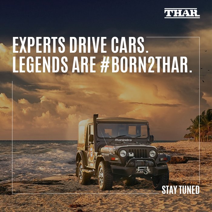 Mahindra_Thar's tweet photo. Experts can be made. Legends are born. #Born2Thar #MahindraThar https://t.co/mwmqtVz3G5
