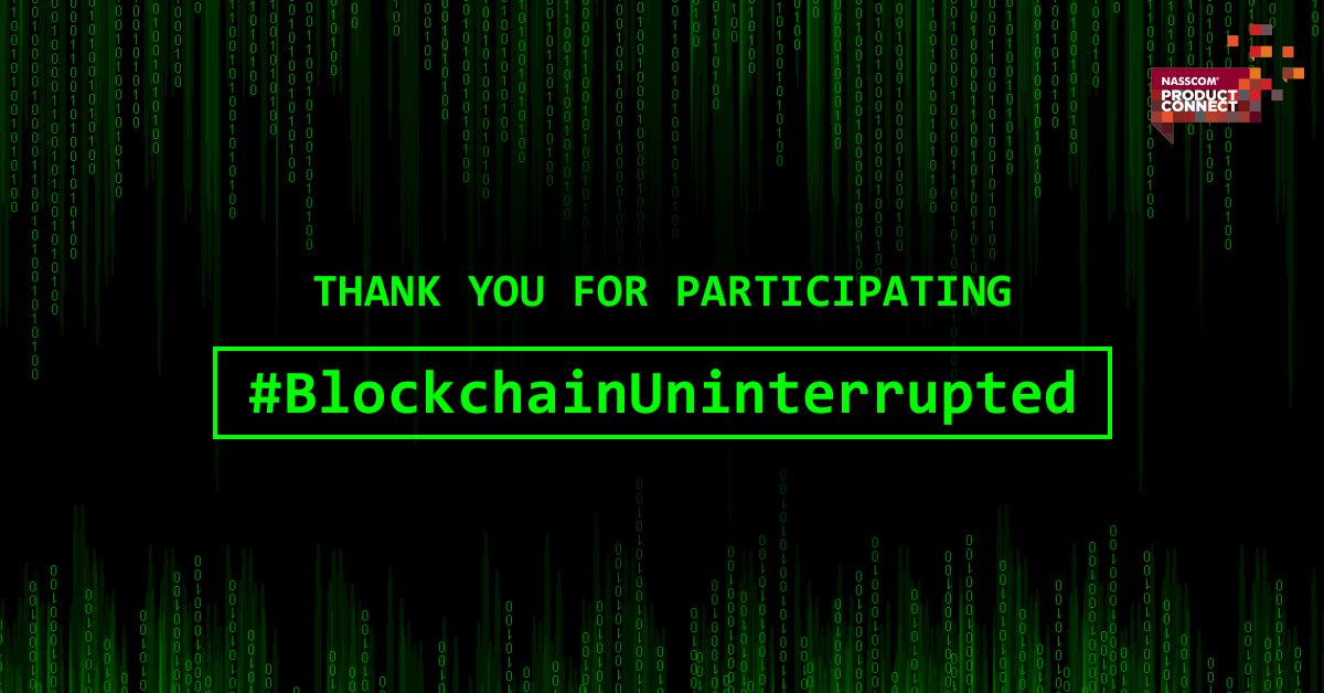 nasscomdeeptech's tweet image. We would like to thank all our participants for their valuable time and participation in the #BlockchainUninterrupted quiz. Stay tuned for the results on the 5th of May 2018.