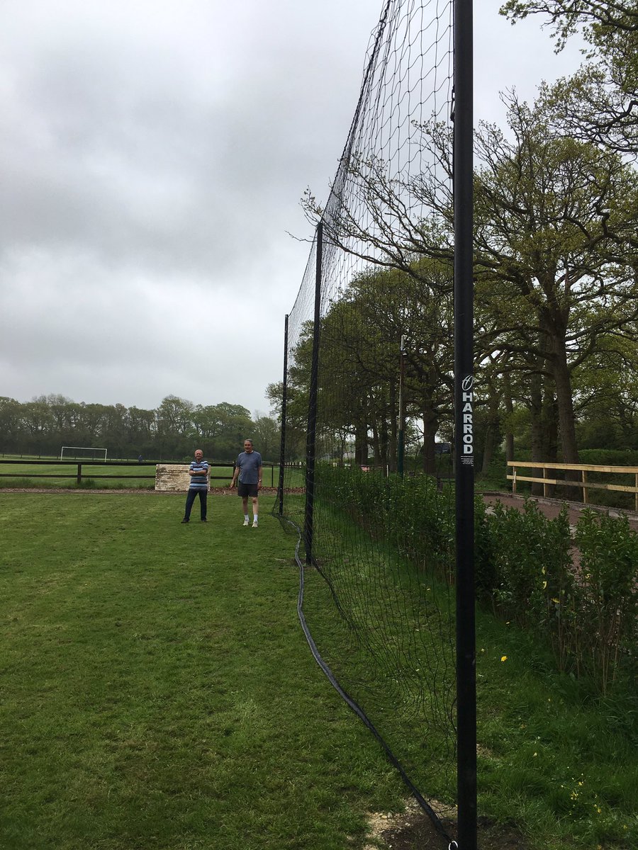 New retainer nets up for walking footballers to return to the grass pitch of Shipley next Tuesday 1 May. #walkingfootball #horsham #shipley