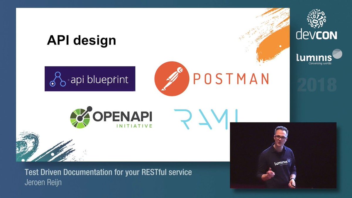 jreijn's tweet image. Two weeks ago I gave a presentation about the challenges of designing and documenting REST APIs at #DevCon18. How do you make sure your documentation is always in synch with your API? The recoding is now available: youtu.be/3NT_Wql8wMg #spring #restdocs #hateoas #hypermedia