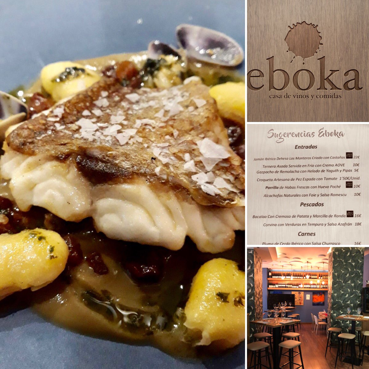 🍴 Hora del almuerzo: hoy te recomendamos esta Urta con Ibéricos y Coquinas👨‍🍳😋