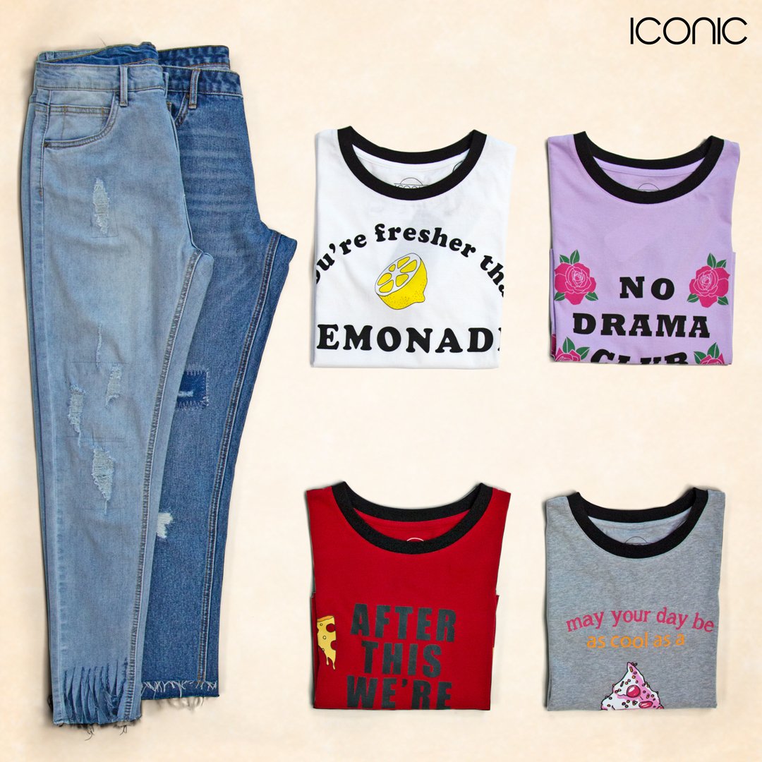 Shop statement pieces! No DRAMA cause you're sweeter than lemonade!
لا دراما لانك احلى من عصير الليمون
#IamIconic #iconicme #shirts #fashion