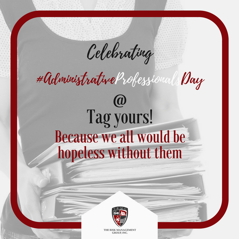 TheInsExpert's tweet photo. Tag your administrative professional if you would be lost without her aid!
.
.
.
#administrativeprofessionalday #Celebrate #Secretary #TRGMInsurance #TheInsuranceExpert #CallFrankAcosta #risk #insurance #covered #business #businessinsurance #carinsurance #claim #safety #risk https://t.co/NPaNGzg9Jb