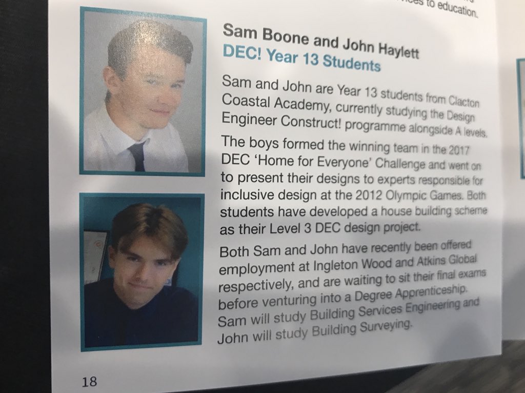 <a href="/HeadCCA/">Lift Clacton Official Page</a> #DEC students Sam and John are good to go at <a href="/mhclg/">Ministry of Housing, Communities & Local Gov</a> #DesignQualityConf breakout session ‘New directions and young voices’ #futureofHousing