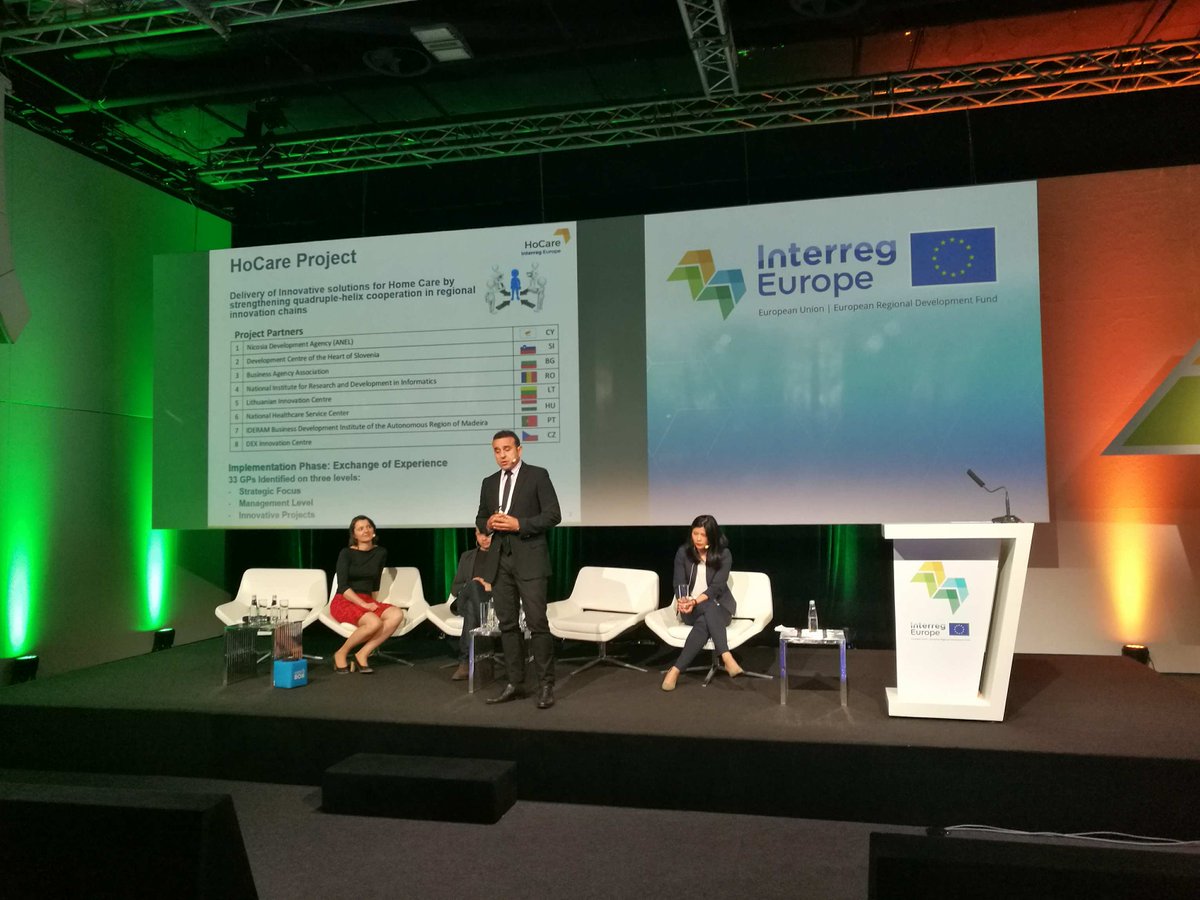 Panayiotis Mountoukos from <a href="/NDA_ANEL/">ANEL</a> presented successful example of policy change in Cyprus, initiated through <a href="/interregeurope/">Interreg Europe</a> #HoCare project implementation during the Interreg Europe's #ExperienceFair: "Journey through project implementation" in Sofia, Bulgaria