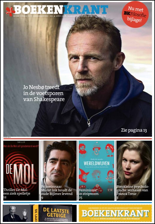 Op 7 mei verschijnt de volgende editie van de Boekenkrant. Met daarbij de nieuwe special BKGeschiedenis. Neem nu een abonnement voor € 30 en ontvang 12 exemplaren van de Boekenkrant inclusief iedere maand een gratis special! Geef u op via boekenkrant.com/abo
