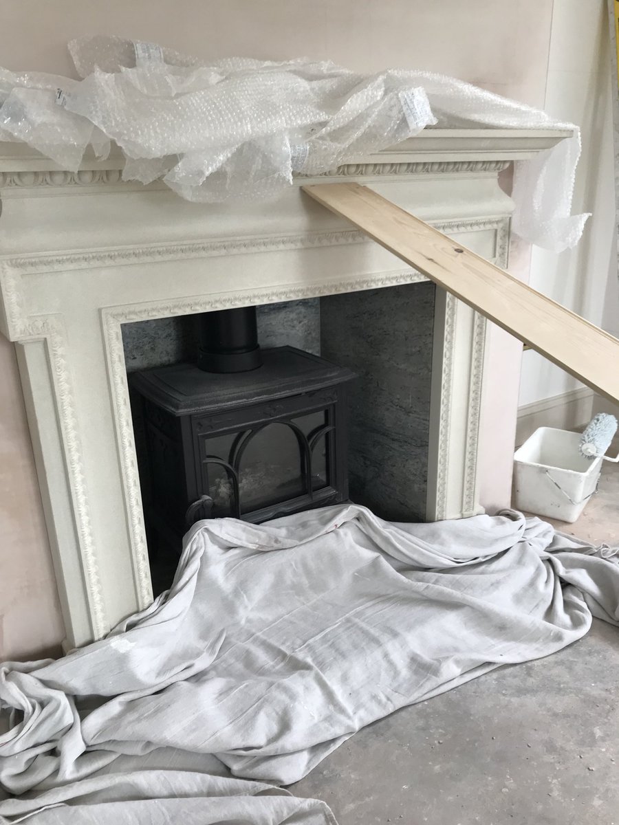 #antique look #portlandstone fire surround going in today. This authentic architectural style perfectly suits the period of the house. #fireplace #drawingroom #style #restoration #homedecor #naturalstone #luxurious #homeimprovements #classicinteriors #periodhome #fireside