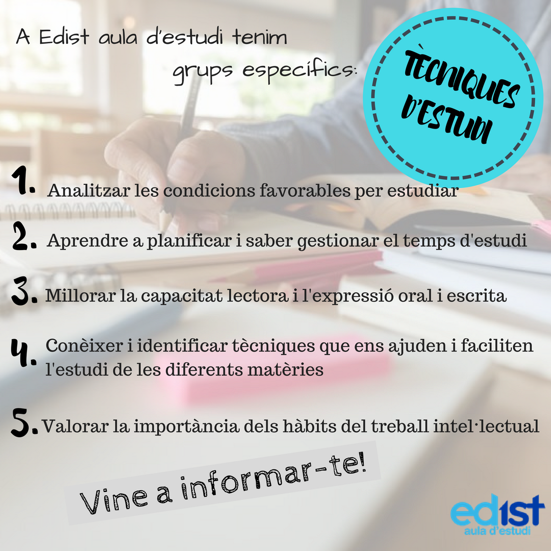 AulaEdist's tweet photo. Durant aquest curs hem tingut un grup els divendres per treballar les tècniques d'estudi 📚📖💡📝Aquest estiu seguirem amb aquest grup!! 📆😊Vine i informa't!! 📞📧 #tecniquesdestudi #edistaula #estiu #reforçescolar #primaria #eso #batxillerat #sab #aprendre #saberestudiar #temps https://t.co/w3iFNfiAuz