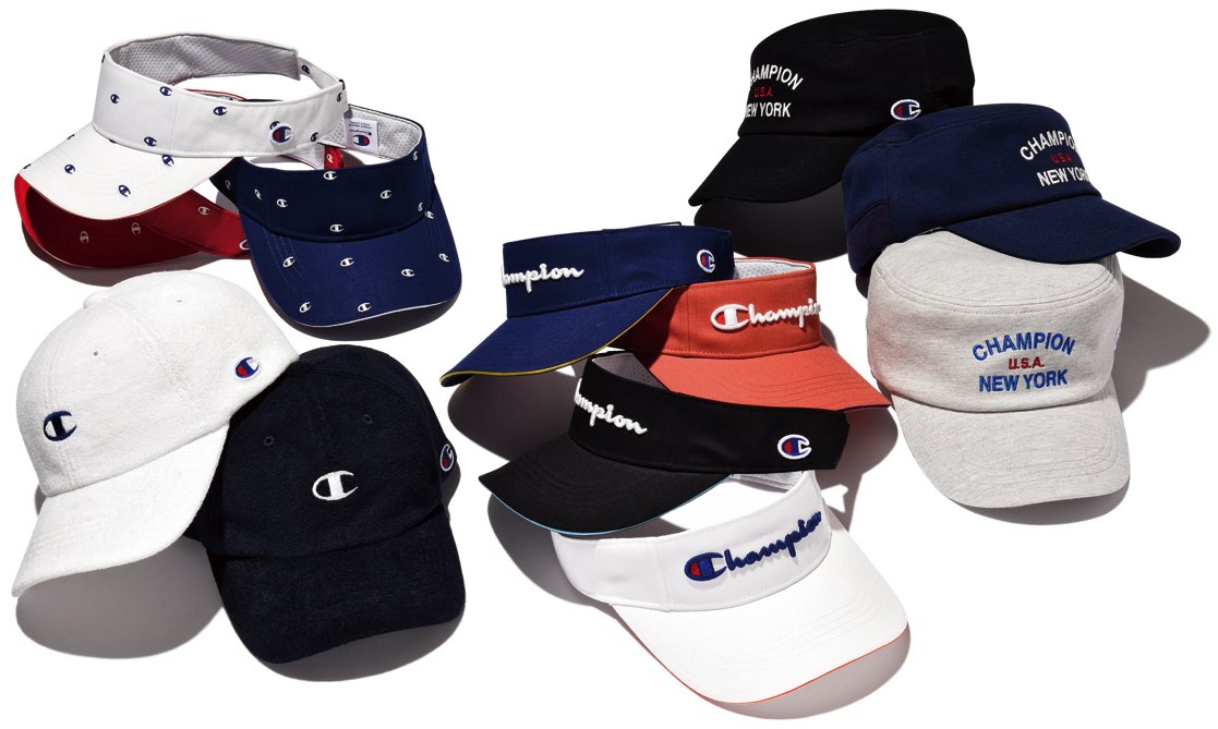 Champion Japan Sports Club ゴルフ場で日差しが気になるこれからの季節は ヘッドウェア がマスト Champion ロゴをあしらったアイテムは普段のゴルフコーデにアクセントをプラス ユニセックスで使えるアイテムも多いので カップルでさりげなくお揃い