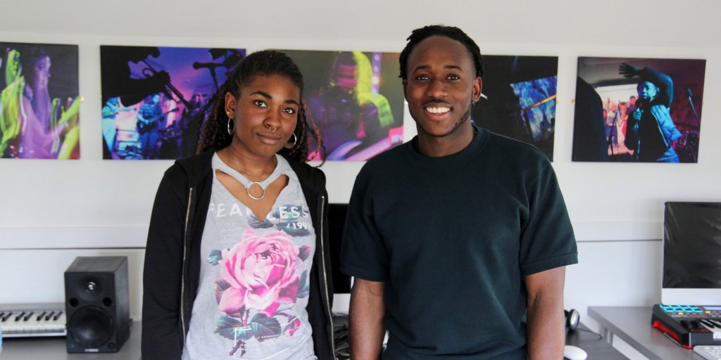 GritSchool's tweet photo. Meet Leah and Ramone. They’ll be capturing moments from this year’s #GritSchool on their blog. They’ll also be helping us with our social media for the next few weeks 🎸#SchoolGroundSounds #Ready2Graft https://t.co/UczLaMrs2G