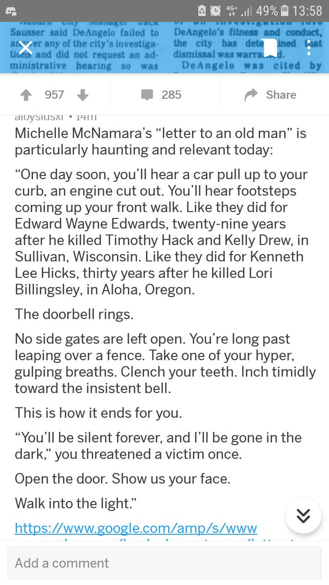 MensReaPod's tweet image. Nicked from reddit. #GoldenStateKiller #EARONS #IllBeGoneInTheDark #michellemcnamara