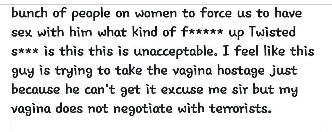 SlayWTruth's tweet photo. @rooshv #MyVaginaDoesNotNegotiatewTerrorists https://t.co/WbpWwUjZ49